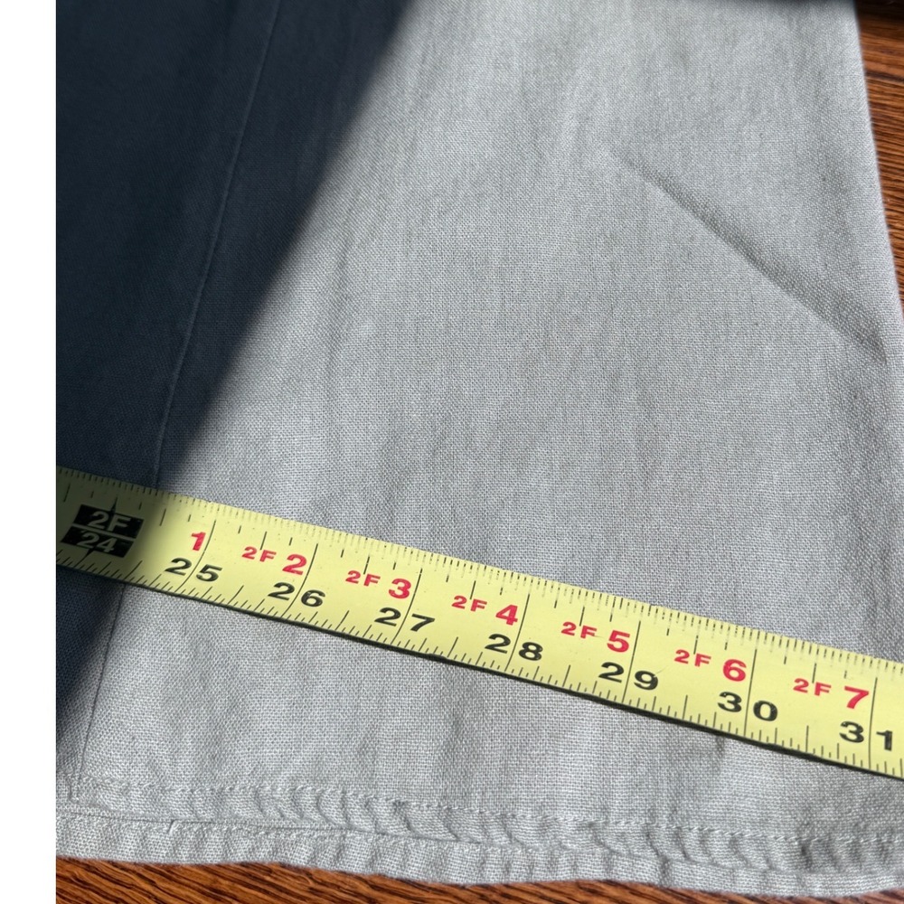 Linen Blend Soft Sage Green A-Line‎ Midi Skirt Button Front Pockets XL - Picture 10 of 10
